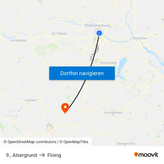 9., Alsergrund to Floing map
