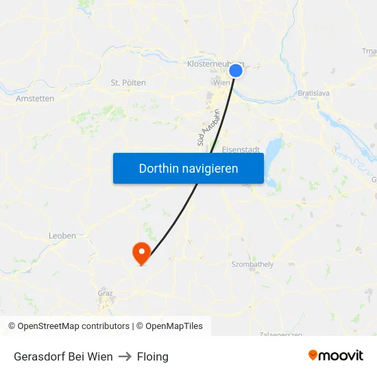Gerasdorf Bei Wien to Floing map