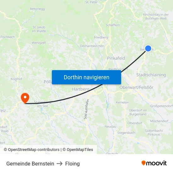 Gemeinde Bernstein to Floing map