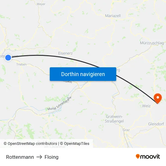 Rottenmann to Floing map
