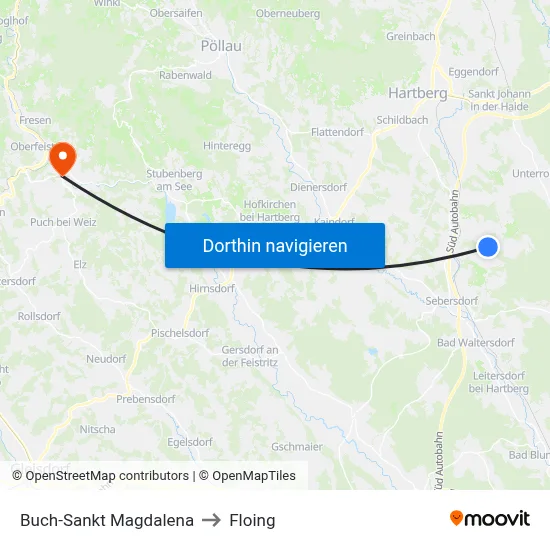 Buch-Sankt Magdalena to Floing map