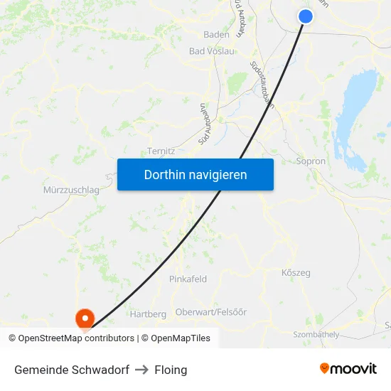 Gemeinde Schwadorf to Floing map