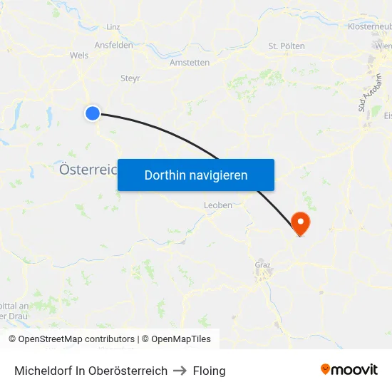 Micheldorf In Oberösterreich to Floing map