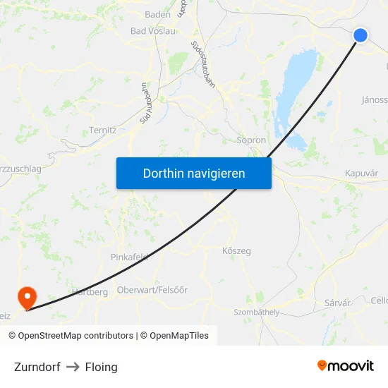 Zurndorf to Floing map