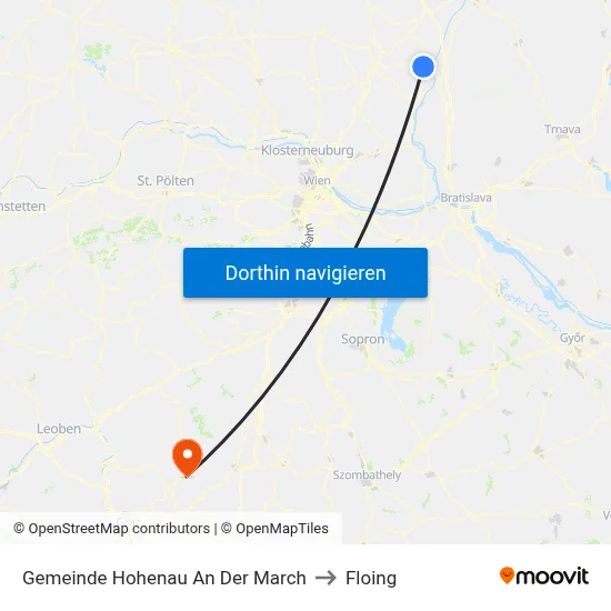 Gemeinde Hohenau An Der March to Floing map