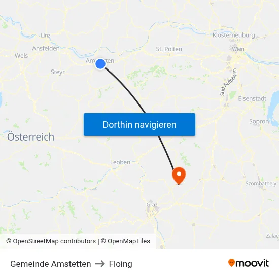Gemeinde Amstetten to Floing map