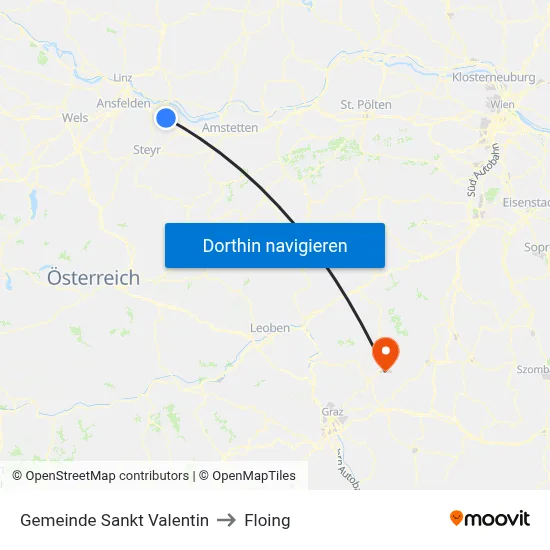 Gemeinde Sankt Valentin to Floing map