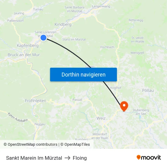 Sankt Marein Im Mürztal to Floing map