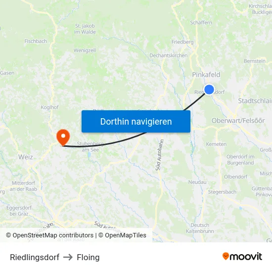 Riedlingsdorf to Floing map