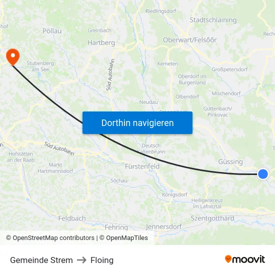 Gemeinde Strem to Floing map