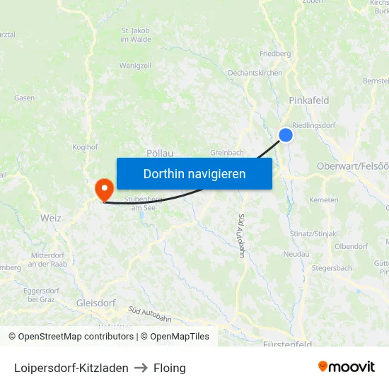 Loipersdorf-Kitzladen to Floing map
