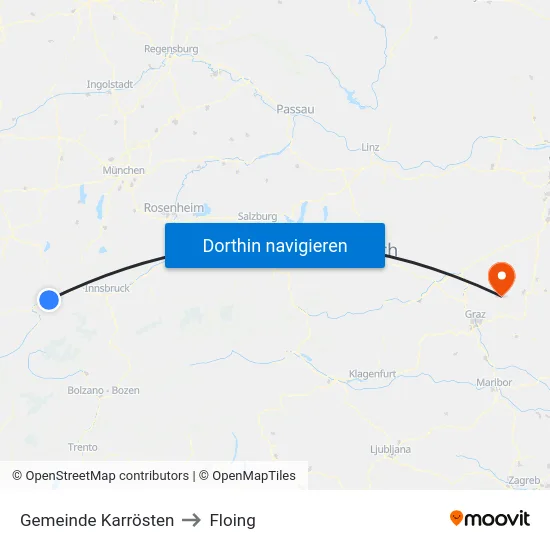 Gemeinde Karrösten to Floing map