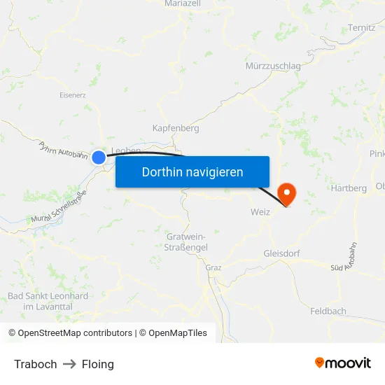 Traboch to Floing map