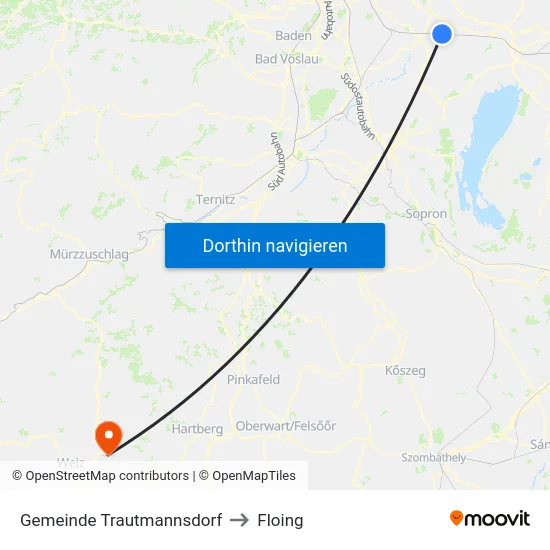 Gemeinde Trautmannsdorf to Floing map
