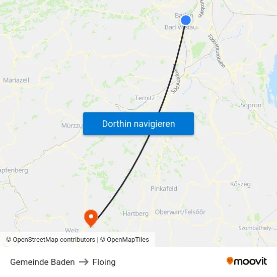 Gemeinde Baden to Floing map