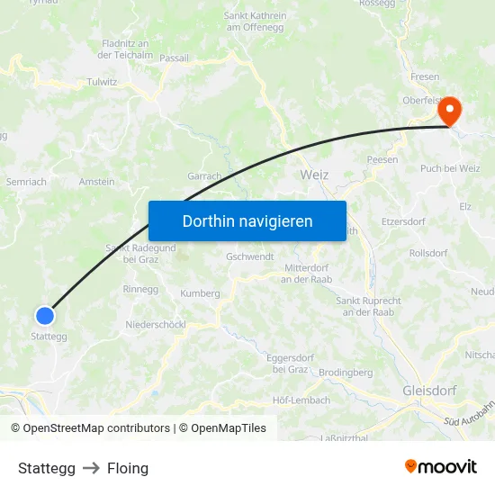 Stattegg to Floing map