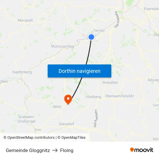 Gemeinde Gloggnitz to Floing map