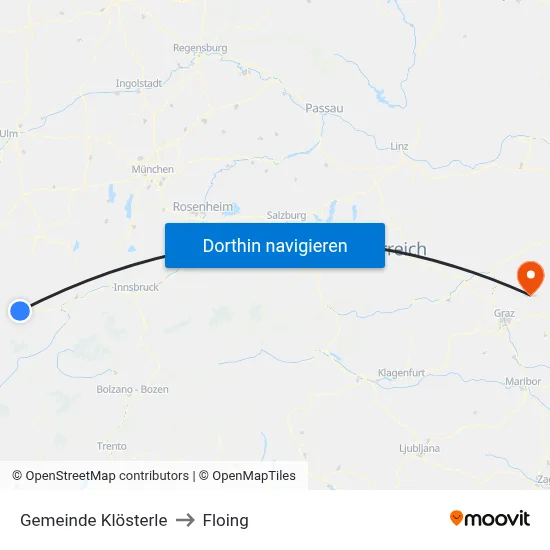Gemeinde Klösterle to Floing map
