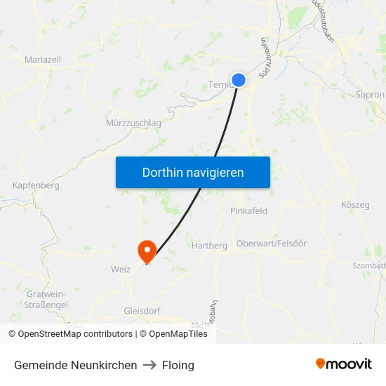 Gemeinde Neunkirchen to Floing map