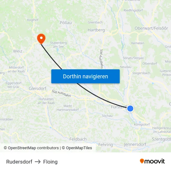 Rudersdorf to Floing map