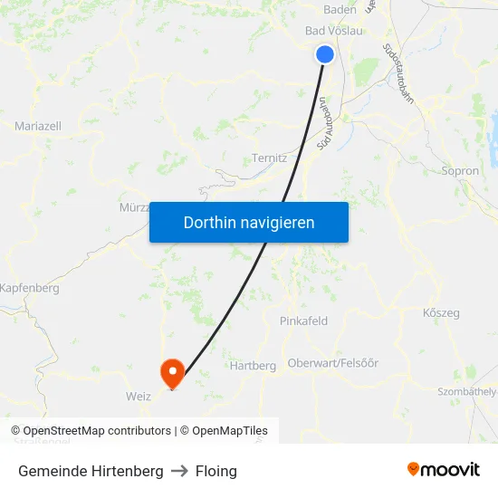Gemeinde Hirtenberg to Floing map