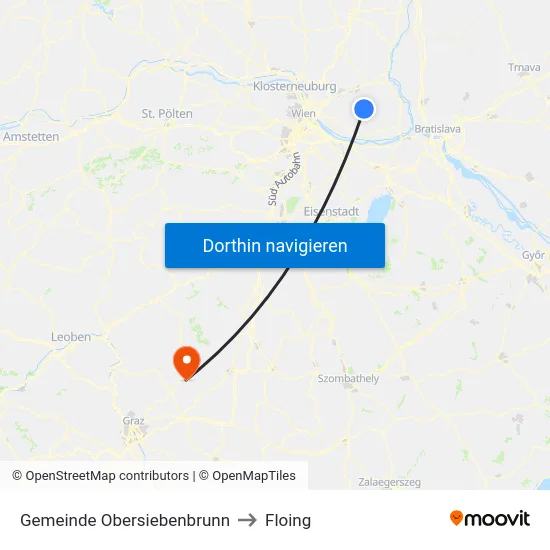 Gemeinde Obersiebenbrunn to Floing map
