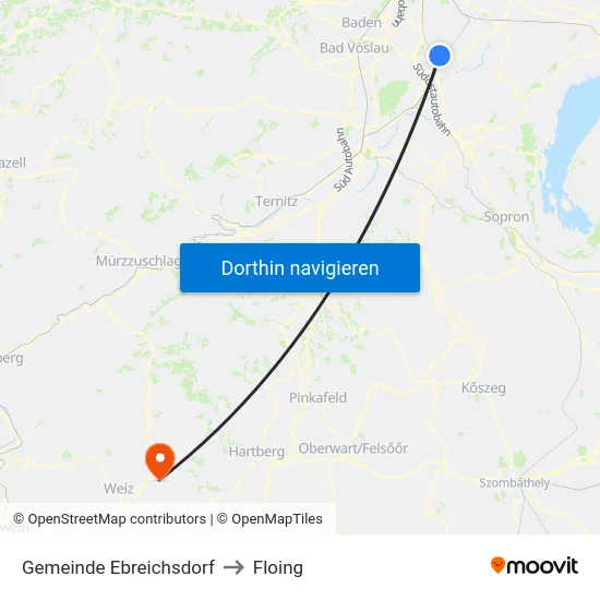 Gemeinde Ebreichsdorf to Floing map