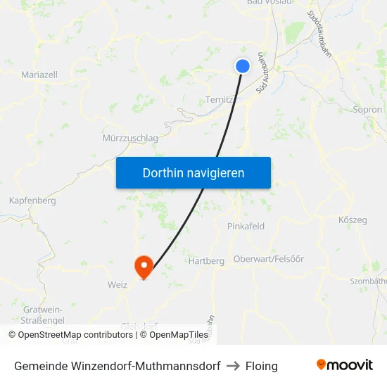 Gemeinde Winzendorf-Muthmannsdorf to Floing map