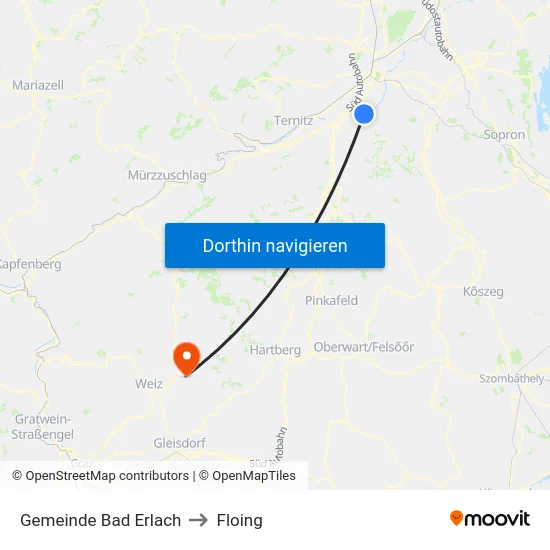 Gemeinde Bad Erlach to Floing map