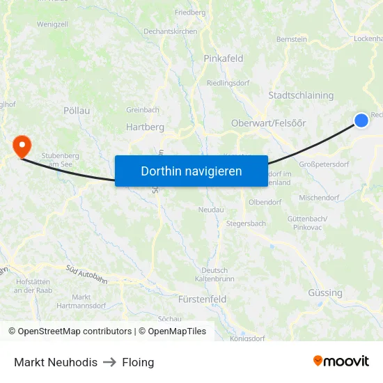 Markt Neuhodis to Floing map