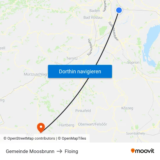 Gemeinde Moosbrunn to Floing map