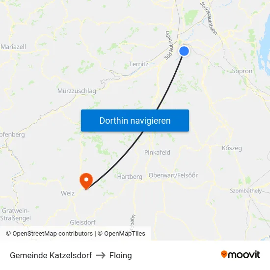 Gemeinde Katzelsdorf to Floing map