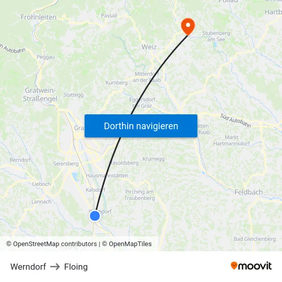 Werndorf to Floing map