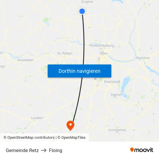 Gemeinde Retz to Floing map