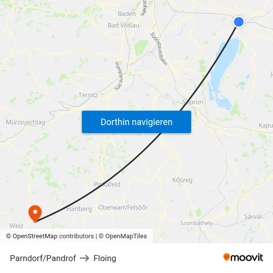 Parndorf/Pandrof to Floing map