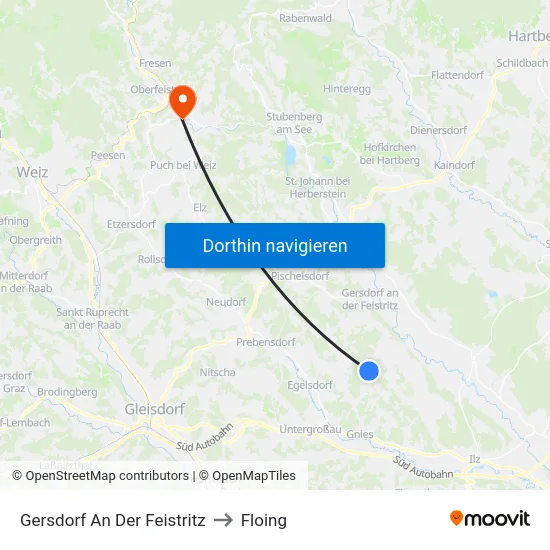 Gersdorf An Der Feistritz to Floing map