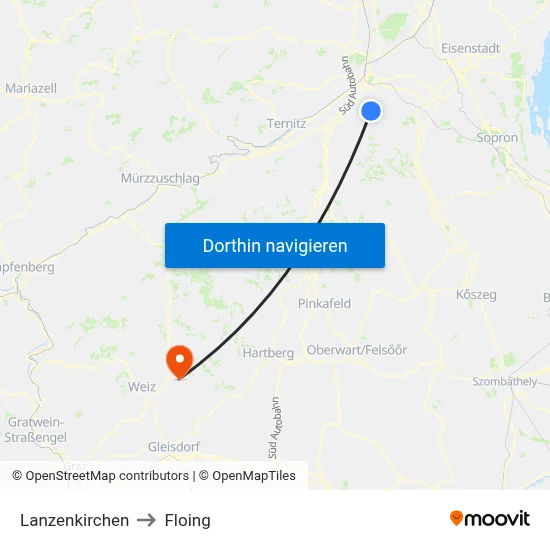 Lanzenkirchen to Floing map