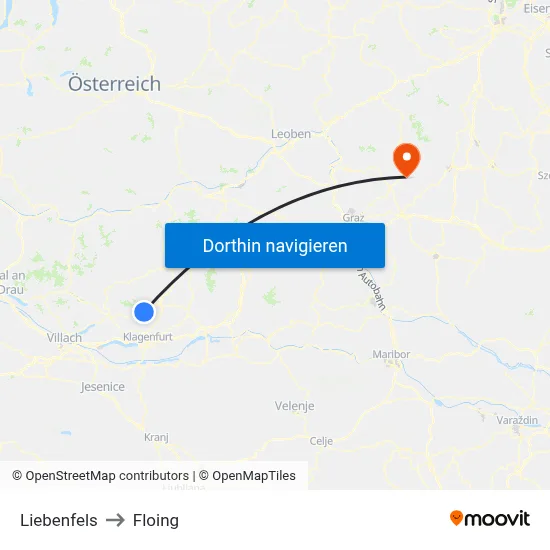 Liebenfels to Floing map