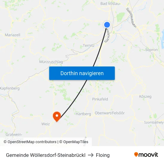 Gemeinde Wöllersdorf-Steinabrückl to Floing map