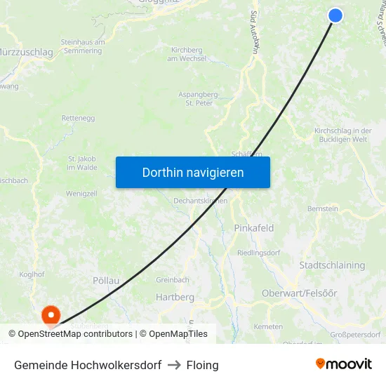 Gemeinde Hochwolkersdorf to Floing map