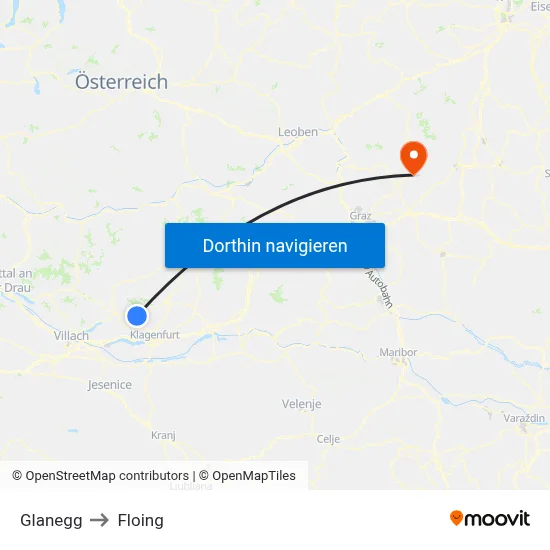 Glanegg to Floing map