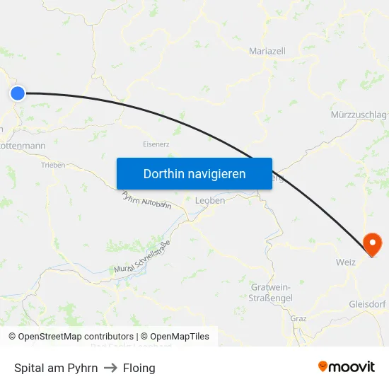 Spital am Pyhrn to Floing map