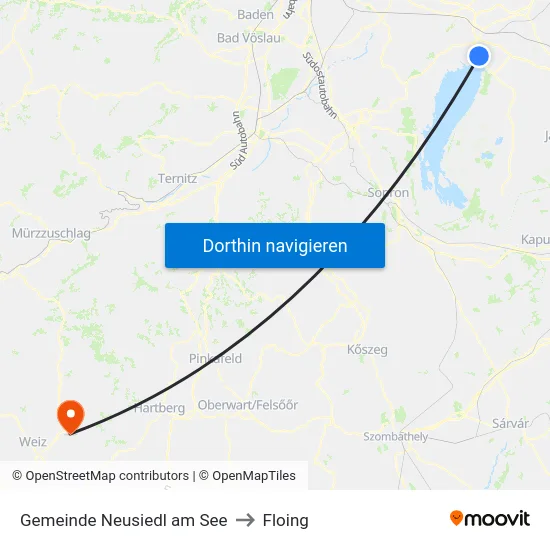 Gemeinde Neusiedl am See to Floing map