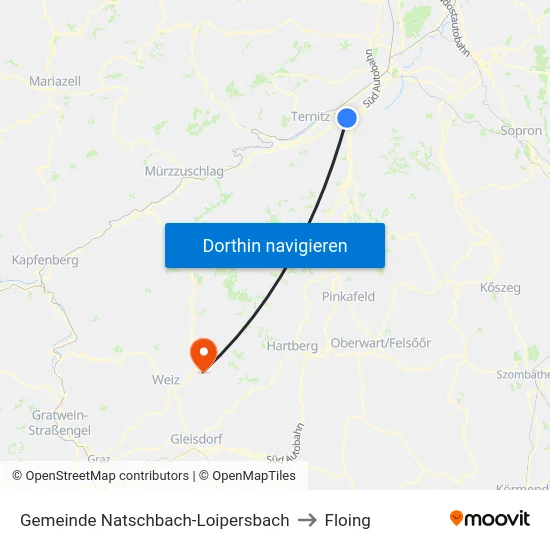 Gemeinde Natschbach-Loipersbach to Floing map