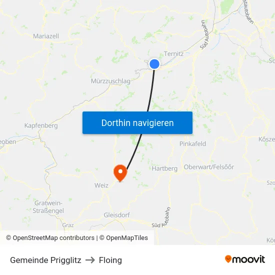 Gemeinde Prigglitz to Floing map