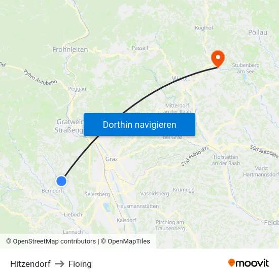 Hitzendorf to Floing map