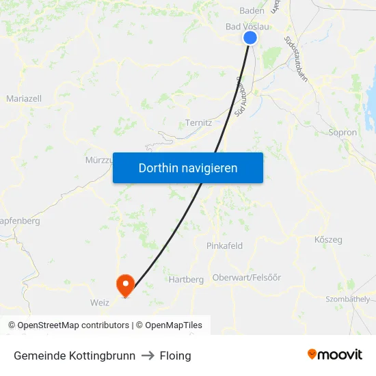 Gemeinde Kottingbrunn to Floing map