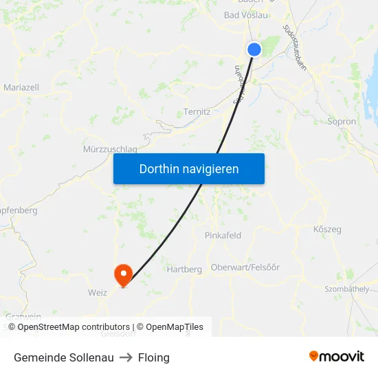 Gemeinde Sollenau to Floing map