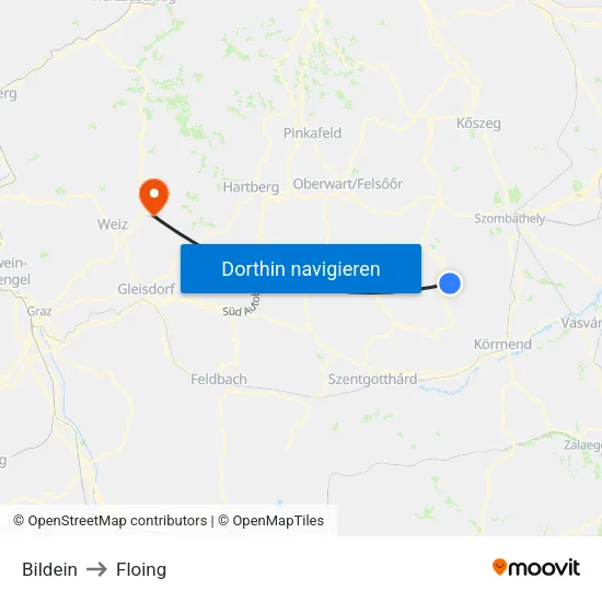 Bildein to Floing map