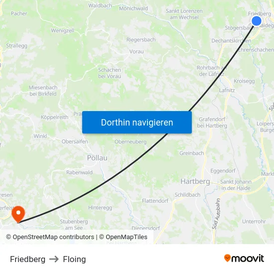 Friedberg to Floing map